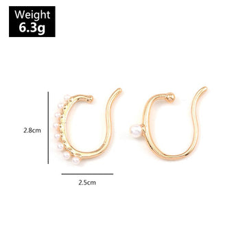 3Pcs/Set Pearl Zircon Clip on Earrings Ear Cuffs Stackable Earrings for Women NO Pierced Cartilage Earring Earcuffs Accessories daiiibabyyy